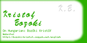 kristof bozoki business card